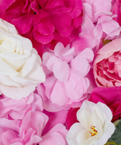 GloboStar® Artificial Garden ROSALIE 78335 Τεχνητό Διακοσμητικό Πάνελ Λουλουδιών – Κάθετος Κήπος σύνθεση Ροζαλί Μ60 x Π40 x Υ6cm