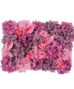 GloboStar® Artificial Garden ROSES STORY PURPLE 78336 Τεχνητό Διακοσμητικό Πάνελ Λουλουδιών – Κάθετος Κήπος σύνθεση Αμβροσία Μ60 x Π40 x Υ6cm