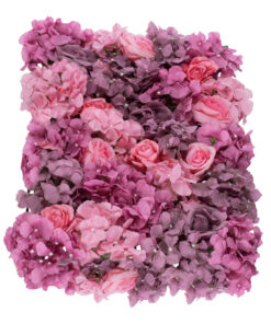 GloboStar® Artificial Garden ROSES STORY PURPLE 78336 Τεχνητό Διακοσμητικό Πάνελ Λουλουδιών – Κάθετος Κήπος σύνθεση Αμβροσία Μ60 x Π40 x Υ6cm