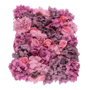 GloboStar® Artificial Garden ROSES STORY PURPLE 78336 Τεχνητό Διακοσμητικό Πάνελ Λουλουδιών – Κάθετος Κήπος σύνθεση Αμβροσία Μ60 x Π40 x Υ6cm