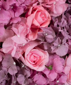 GloboStar® Artificial Garden ROSES STORY PURPLE 78336 Τεχνητό Διακοσμητικό Πάνελ Λουλουδιών – Κάθετος Κήπος σύνθεση Αμβροσία Μ60 x Π40 x Υ6cm