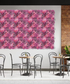 GloboStar® Artificial Garden ROSES STORY PURPLE 78336 Τεχνητό Διακοσμητικό Πάνελ Λουλουδιών – Κάθετος Κήπος σύνθεση Αμβροσία Μ60 x Π40 x Υ6cm