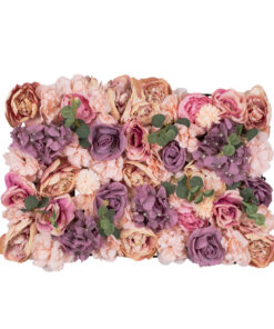 GloboStar® Artificial Garden ROSES STORY PINK 78337 Τεχνητό Διακοσμητικό Πάνελ Λουλουδιών – Κάθετος Κήπος σύνθεση Αμβροσία Μ60 x Π40 x Υ6cm