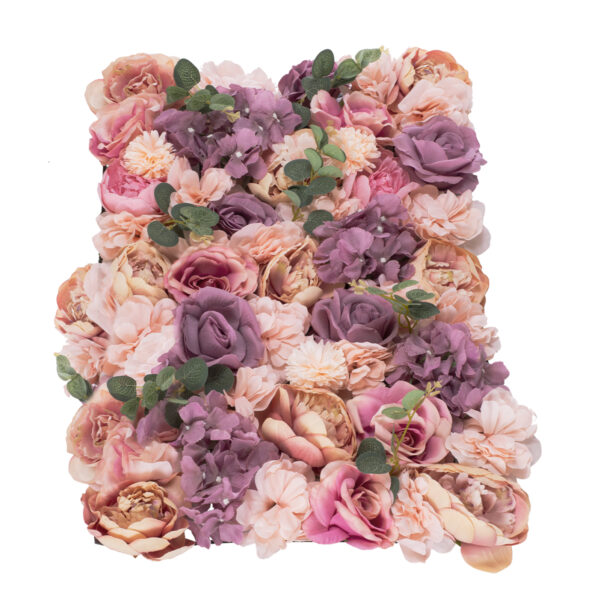 GloboStar® Artificial Garden ROSES STORY PINK 78337 Τεχνητό Διακοσμητικό Πάνελ Λουλουδιών – Κάθετος Κήπος σύνθεση Αμβροσία Μ60 x Π40 x Υ6cm
