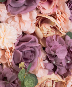 GloboStar® Artificial Garden ROSES STORY PINK 78337 Τεχνητό Διακοσμητικό Πάνελ Λουλουδιών – Κάθετος Κήπος σύνθεση Αμβροσία Μ60 x Π40 x Υ6cm