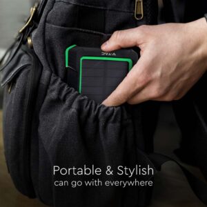 Ηλιακό Power Bank 10000mAh και 2 Θύρες Type-C/Micro USB  Μαύρο V-TAC – 7835
