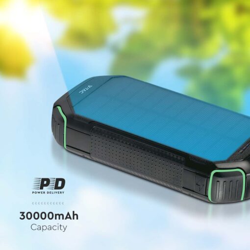 Ηλιακό Power Bank με Ασύρματη Φόρτιση 30000mAh  Μαύρο V-TAC – 7836