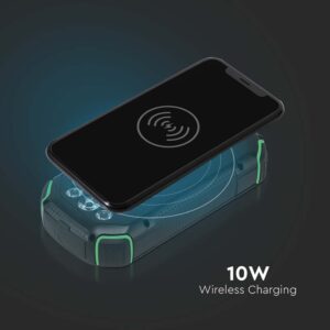 Ηλιακό Power Bank με Ασύρματη Φόρτιση 30000mAh  Μαύρο V-TAC – 7836
