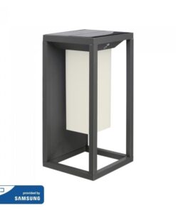 Ηλιακό Φωτιστικό Tοίχου V-TAC PRO Samsung Chip με Αισθητήρα IP65 Γκρι Θερμό 3000K – 21784