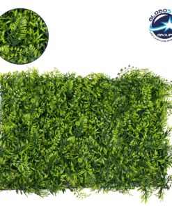 GloboStar® 78405 Συνθετικό Πάνελ Φυλλωσιάς – Κάθετος Κήπος Νάνος Φτέρη – Νάνος Κισσός – Δανάη Μ60 x Υ40 x Π8cm