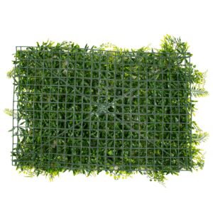 GloboStar® 78405 Συνθετικό Πάνελ Φυλλωσιάς – Κάθετος Κήπος Νάνος Φτέρη – Νάνος Κισσός – Δανάη Μ60 x Υ40 x Π8cm