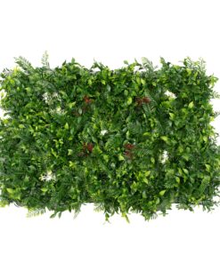 GloboStar® 78407 Συνθετικό Πάνελ Φυλλωσιάς – Κάθετος Κήπος Ίληξ – Νάνος Φτέρη – Κοράλι – Κουφέα Μ60 x Υ40 x Π10cm