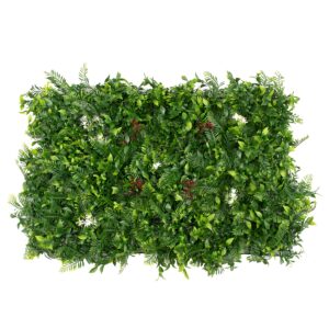 GloboStar® 78407 Συνθετικό Πάνελ Φυλλωσιάς – Κάθετος Κήπος Ίληξ – Νάνος Φτέρη – Κοράλι – Κουφέα Μ60 x Υ40 x Π10cm