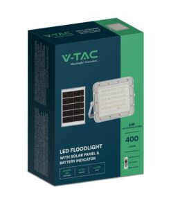 LED Ηλιακός Προβολέας 10W με Τηλεχειριστήριο V-TAC Λευκός IP65 800lm Ψυχρό Λευκό 6400K – 7841