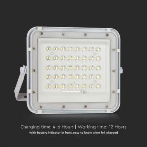 LED Ηλιακός Προβολέας 10W με Τηλεχειριστήριο V-TAC Λευκός IP65 800lm Ψυχρό Λευκό 6400K – 7841