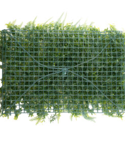 GloboStar® 78427 Artificial – Συνθετικό Τεχνητό Διακοσμητικό Πάνελ Φυλλωσιάς – Κάθετος Κήπος Νάνος Φτέρη – Γιασεμί – Πράσινο Μ60 x Υ40 x Π9cm