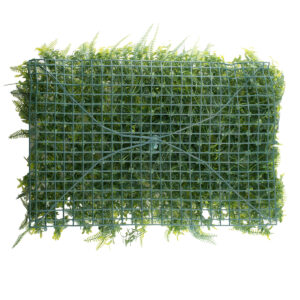 GloboStar® 78427 Artificial – Συνθετικό Τεχνητό Διακοσμητικό Πάνελ Φυλλωσιάς – Κάθετος Κήπος Νάνος Φτέρη – Γιασεμί – Πράσινο Μ60 x Υ40 x Π9cm