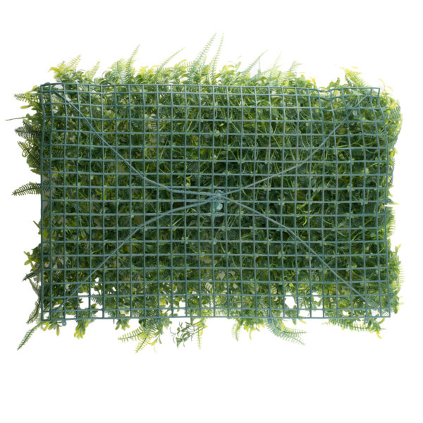 GloboStar® 78427 Artificial – Συνθετικό Τεχνητό Διακοσμητικό Πάνελ Φυλλωσιάς – Κάθετος Κήπος Νάνος Φτέρη – Γιασεμί – Πράσινο Μ60 x Υ40 x Π9cm