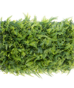 GloboStar® 78427 Artificial – Συνθετικό Τεχνητό Διακοσμητικό Πάνελ Φυλλωσιάς – Κάθετος Κήπος Νάνος Φτέρη – Γιασεμί – Πράσινο Μ60 x Υ40 x Π9cm