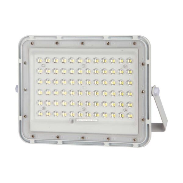 LED ηλιακός προβολέας 15W ψυχρό λευκό 6400K με λευκό σώμα και χειριστήριο V-TAC - 7843