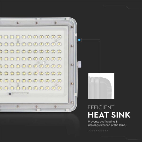LED Ηλιακός Προβολέας 20W με Τηλεχειριστήριο V-TAC Λευκός IP65 1800lm Ψυχρό Λευκό 6400K – 7845