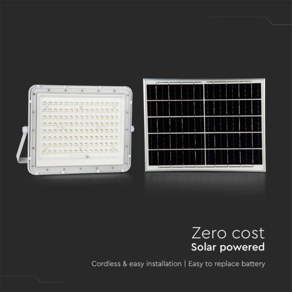LED Ηλιακός Προβολέας 20W με Τηλεχειριστήριο V-TAC Λευκός IP65 1800lm Ψυχρό Λευκό 6400K – 7845