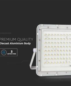 LED Ηλιακός Προβολέας 20W με Τηλεχειριστήριο V-TAC Λευκός IP65 1800lm Ψυχρό Λευκό 6400K – 7845
