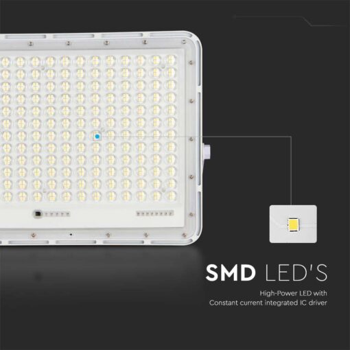 V‑TAC 7848 Ηλιακός Προβολέας LED 20W 4000K 2600lm 20000mAh 30W Panel Τηλεχειριστήριο Λευκό IP65