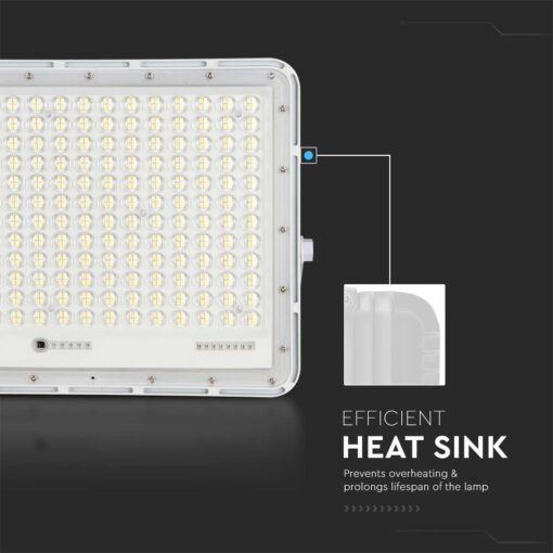 V‑TAC 7848 Ηλιακός Προβολέας LED 20W 4000K 2600lm 20000mAh 30W Panel Τηλεχειριστήριο Λευκό IP65