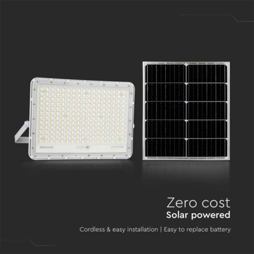 V‑TAC 7848 Ηλιακός Προβολέας LED 20W 4000K 2600lm 20000mAh 30W Panel Τηλεχειριστήριο Λευκό IP65