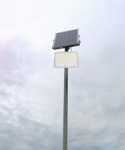 LED ηλιακός προβολέας 15W φυσικό λευκό 4000K με λευκό σώμα και χειριστήριο V-TAC – 7844