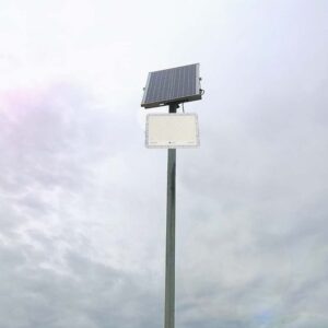 LED ηλιακός προβολέας 15W φυσικό λευκό 4000K με λευκό σώμα και χειριστήριο V-TAC – 7844