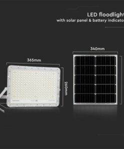 LED ηλιακός προβολέας 30W ψυχρό λευκό 6400K με λευκό σώμα και χειριστήριο V-TAC – 7847