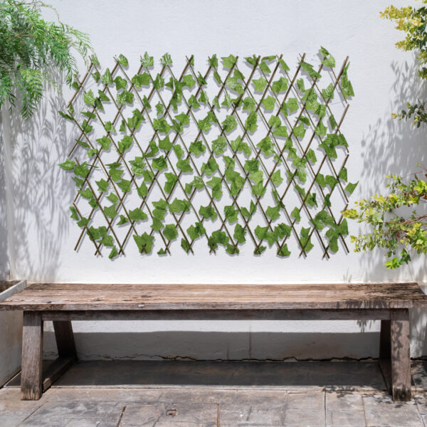GloboStar® Artificial Garden IVY 78497 Πτυσσόμενη Πέργκολα Τεχνητής Φυλλωσιάς – Κάθετος Κήπος Σύνθεση Κισσός Μ110 x Π10 x Υ120cm (min) Μ310 x Π10 x Υ45cm (max)