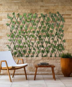 GloboStar® Artificial Garden VINE LEAVES 78499 Πτυσσόμενη Πέργκολα Τεχνητής Φυλλωσιάς – Κάθετος Κήπος Σύνθεση Αμπελόφυλλο Μ110 x Π10 x Υ120cm (min) Μ310 x Π10 x Υ45cm (max)