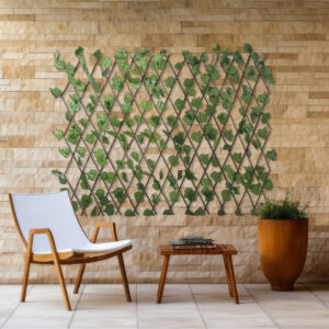 GloboStar® Artificial Garden VINE LEAVES 78499 Πτυσσόμενη Πέργκολα Τεχνητής Φυλλωσιάς – Κάθετος Κήπος Σύνθεση Αμπελόφυλλο Μ110 x Π10 x Υ120cm (min) Μ310 x Π10 x Υ45cm (max)