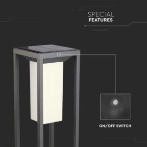LED ηλιακό φωτιστικό επιδαπέδιο 2W Θερμό λευκό 3000K Μαύρο σώμα με ανιχνευτή V-TAC – 785