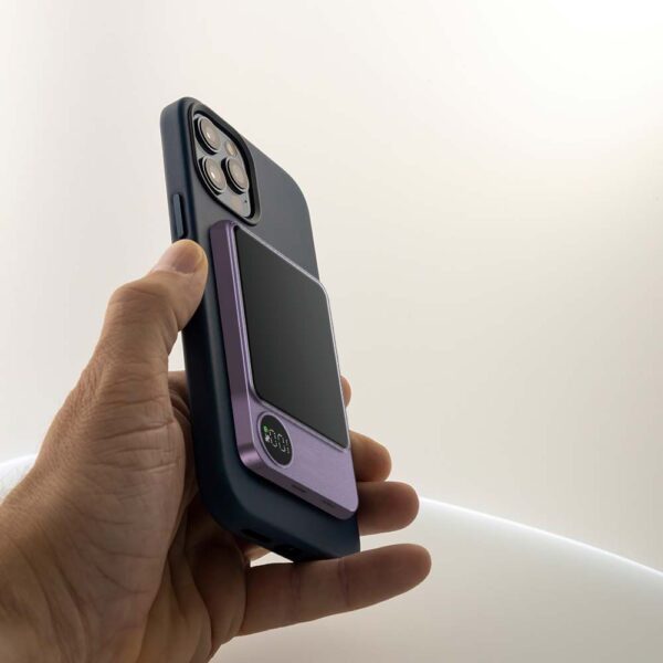 Μαγνητικό Power Bank με Ασύρματη Φόρτιση 5000mAh V-TAC Μωβ – 7851