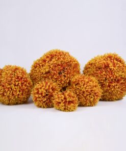 GloboStar® 78517 Artificial – Συνθετικό Τεχνητό Διακοσμητικό Φυτό Θάμνος Πυξάρι Πορτοκαλί – Κίτρινο Φ56cm