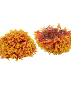 GloboStar® 78516 Artificial – Συνθετικό Τεχνητό Διακοσμητικό Φυτό Θάμνος Πυξάρι Πορτοκαλί – Κίτρινο Φ46cm