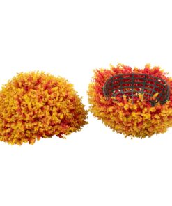 GloboStar® 78517 Artificial – Συνθετικό Τεχνητό Διακοσμητικό Φυτό Θάμνος Πυξάρι Πορτοκαλί – Κίτρινο Φ56cm