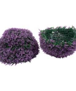 GloboStar® 78523 Artificial – Συνθετικό Τεχνητό Διακοσμητικό Φυτό Θάμνος Πυξάρι Πράσινο – Μωβ Φ56cm