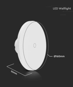 LED απλίκα 12W 3 σε 1 CCT με λευκό σώμα IP65 dimmable V-TAC – 7854