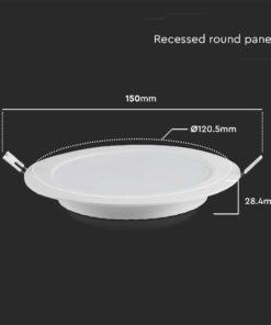 LED Panel Χωνευτό Στρογγυλό 3W Φ90 V-TAC 330lm Θερμό Λευκό 3000K – 7855
