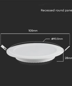 3W LED Panel V-TAC SAMSUNG Chip Χωνευτό Κυκλικό Φ9cm 330lm 3000K V-TAC – 78551