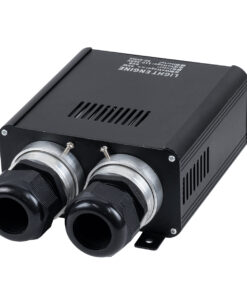 GloboStar® 78566 Μηχανή Οπτικής Ίνας Διπλής Κεφαλής – Fiber Optic Light Machine Double Head LED 45W AC 220-240V με Ασύρματο Χειριστήριο RF 2.4Ghz Μ16 x Π26 x Υ8.5cm RGB – 2 Years Warranty