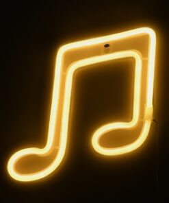 GloboStar® 78568 Φωτιστικό Ταμπέλα Φωτεινή Επιγραφή NEON LED Σήμανσης MUSIC NOTE 5W με Καλώδιο Τροφοδοσίας USB – Μπαταρίας 3xAAA (Δεν Περιλαμβάνονται) – Θερμό Λευκό 2700K