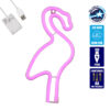 GloboStar® 78573 Φωτιστικό Ταμπέλα Φωτεινή Επιγραφή NEON LED Σήμανσης FLAMINGO 5W με Καλώδιο Τροφοδοσίας USB – Μπαταρίας 3xAAA (Δεν Περιλαμβάνονται) – Ροζ