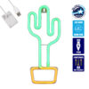 GloboStar® 78574 Φωτιστικό Ταμπέλα Φωτεινή Επιγραφή NEON LED Σήμανσης CACTUS 5W με Καλώδιο Τροφοδοσίας USB – Μπαταρίας 3xAAA (Δεν Περιλαμβάνονται) – Πράσινο – Κίτρινο