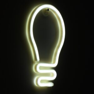 GloboStar® 78576 Φωτιστικό Ταμπέλα Φωτεινή Επιγραφή NEON LED Σήμανσης LAMP 5W με Καλώδιο Τροφοδοσίας USB – Μπαταρίας 3xAAA (Δεν Περιλαμβάνονται) – Ψυχρό Λευκό 6000K